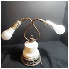 Two Bulb Electric Table Lamp With