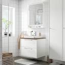 HAVBÄCK / ORRSJÖN Bathroom vanity with sink & faucet, white/brown ...