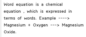 What Do You Mean By Word Equation
