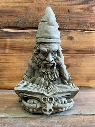 Stone Garden Tree Wizard Reading Book