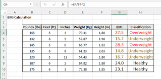 Calculate Mass Index In Excel
