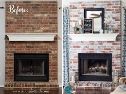 Whitewash Brick Fireplace Before And