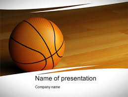 Basketball On Floor Powerpoint Template Backgrounds 10638
