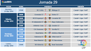 liga bbva matchday 29 schedule laliga