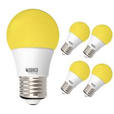 Sunco 4 Pack Dimmable Bug Repel A15 Led Light Bulb 8w 2000k Yellow E26