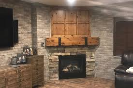 Fireplace Mantel Paneled Top Knotty