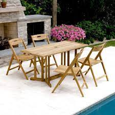 Surf Nevis 5 Pc Teak Folding Dining Set