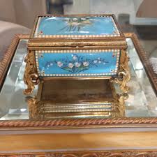french enamel gilt bronze antique box