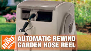 If your hot tub is away from the house, you can use a garden hose attached to a portable tankless water heater. Suncast Aqua Winder Automatic Rewind Garden Hose Reel The Home Depot Youtube