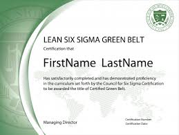 Lean Six Sigma Green Belt Certification Standard