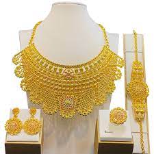 dubai jewelry set 24k gold color