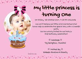 first birthday ecard for baby with
