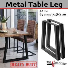 2x Steel Table Legs Coffee Dining