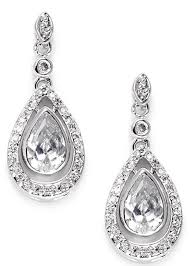 cubic zirconia bridal earrings with