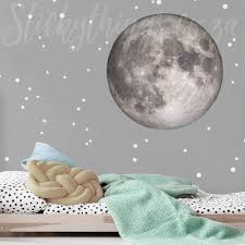 Realistic Moon Wall Decal Round Real
