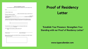 free printable proof of residency