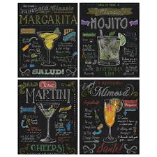Cocktail Drink Recipes Chalkboard Style