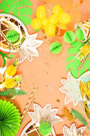 Festive Background Tropical Theme Hawaii Party Birthday