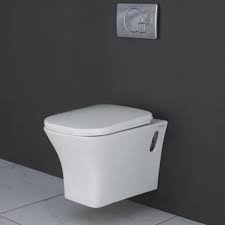 White Ceramic Wall Hung Toilet Seat At