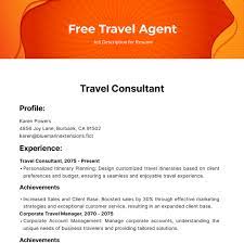 travel agent job description for resume