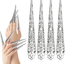 10 pack finger nail tip claw rings