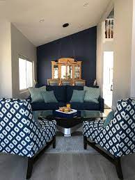 gray and navy living room photos
