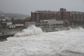 Waves Crashing In Nantasket Beach In Hull Massachusetts As