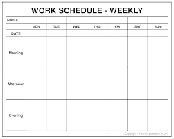 Weekly Work Schedule Template Word Class Free Excel