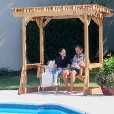 Cedar Wood Pergola Patio Swing