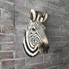 large zebra head wall sculpture