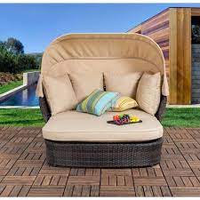 Outdoor Wicker Patio Daybed