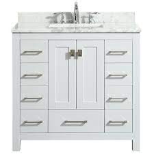Any of those could be right. Eviva Evvn411 36wh Hampton 36 Inch Transitional Bathroom Vanity With White Carrara Countertop And White Undermount