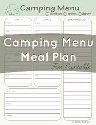 printable cing meal planner template