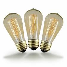 St64 Clear Vintage Filament Edison Light Bulb E26 Medium Base 40 Watt 3 Pack For Sale Online Ebay