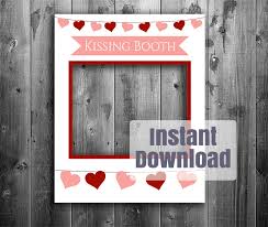 Giving a picture of your child in a frame they made themselves makes a perfect valentine's day present for family and friends. Kissing Booth Printable Diy Frame Photo Booth Frame Valentines Day Party Prop Giant Photo Loadette