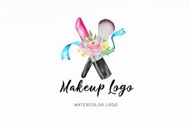 premade makeup logo watercolor beauty logo