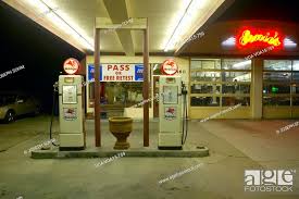 ernie s old mobil gas station and pumps