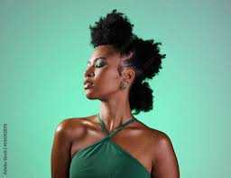 black woman portrait of y afro model