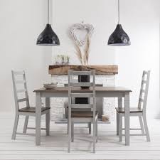 Does show signs of wear and tear, otherwise in good condition. Dining Table And 4 Chairs Canterbury Grey And Dark Pine Noa Nani