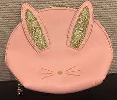 pink bunny zippered makeup bag