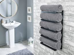 Leave the floor to your bath mat. Black Wall Mounted Towel Rails You Ll Love Wayfair Co Uk