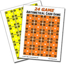 Use order of operations to get to 24. 24 Game Printable Cards
