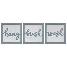 Blue Hang Brush Wash Framed Wall Art