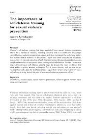 pdf the importance of self defense training for sexual violence pdf the importance of self defense training for sexual violence prevention
