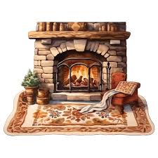 Beautiful Stone Fireplace With A Cozy