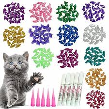 100pcs cat nail caps glitter cat claw