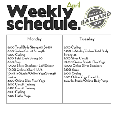group fitness cl schedule at ballard