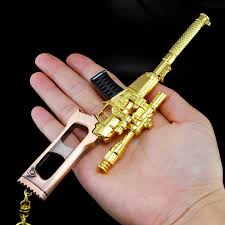 Mini Diecast Kirsite Gold Color Vss Sniper Rifle Weapon Toys
