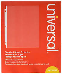 Universal Top Load Poly Sheet Protectors Standard Letter Clear 100 Box