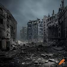 Destroyed city